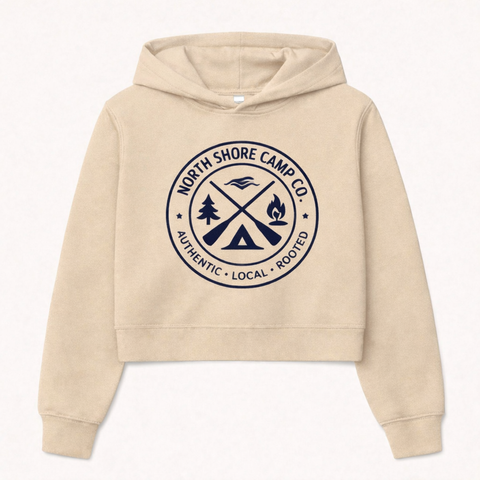 North Shore Camp Co. Women’s Element Badge Hoodie — Sand